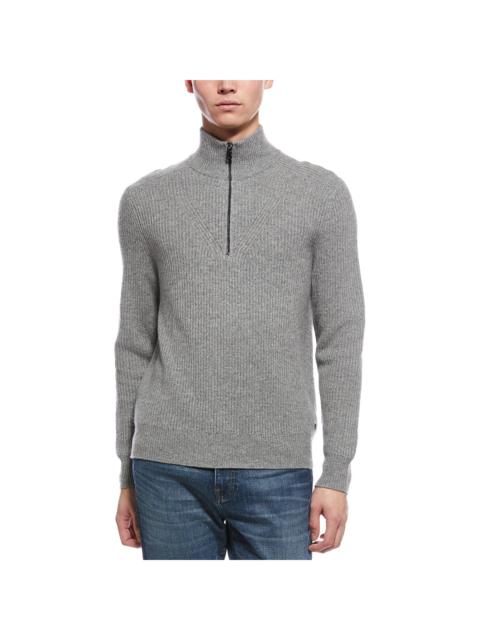 BOGNER Bogner Rook Cashmere 1/4-Zip Mock Neck Sweater
