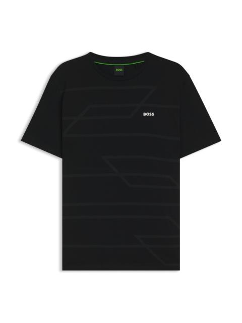 BOSS COTTON JERSEY T-SHIRT WITH MIXED-PRINT LOGO