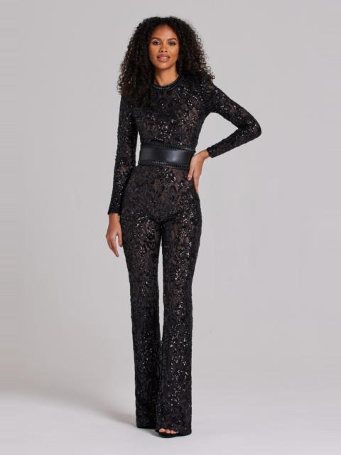 NADINE MERABI Bella Black Dark Nude Jumpsuit