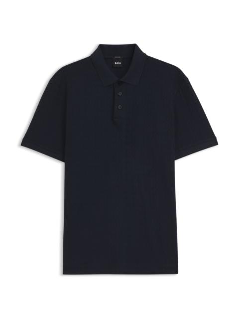 BOSS GEOMETRIC-JACQUARD POLO SHIRT IN COTTON