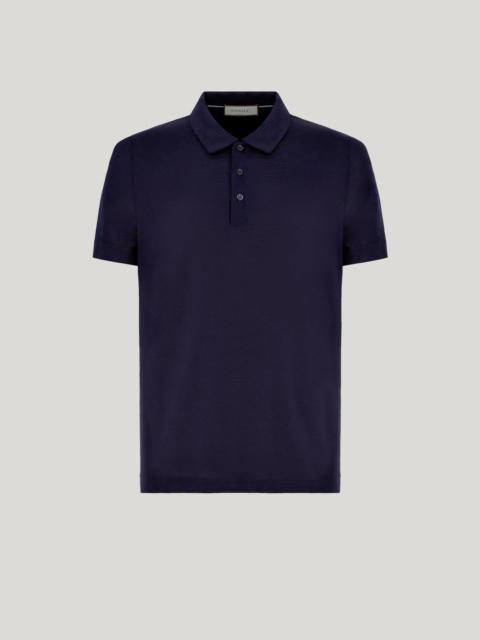 Canali DARK NAVY SILK POLO SHIRT