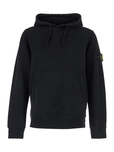 Stone Island Stone Island Men Black Hoodie With Drawstring And Front Kangaroo Pocket In Cotton For Men