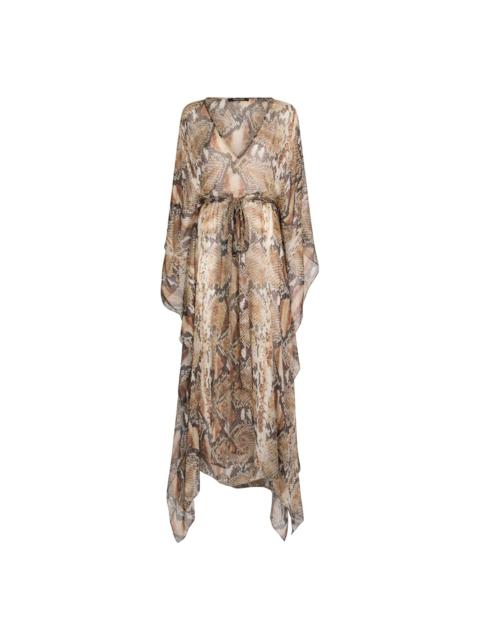 snakeskin-print dress