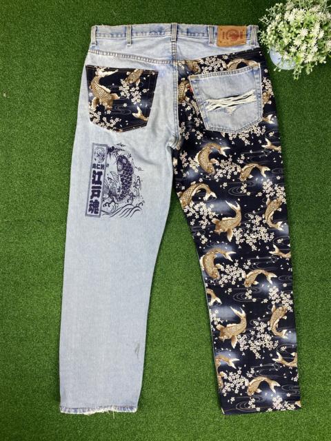 Other Designers Japanese Brand - Vintage Edomae Koi Pattern Sukajan Distressed Jeans CP0057