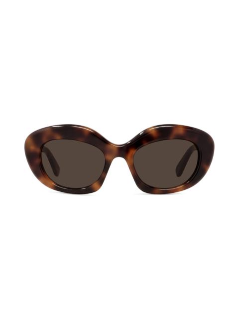 Loewe Loewe Curvy 51mm Cat Sunglasses in Dark Havana /Brown at Nordstrom