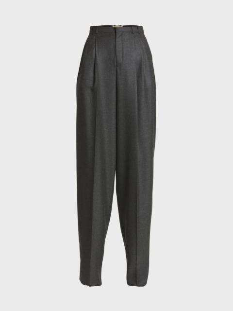 Wide-Leg Tailored Pants with Pleating