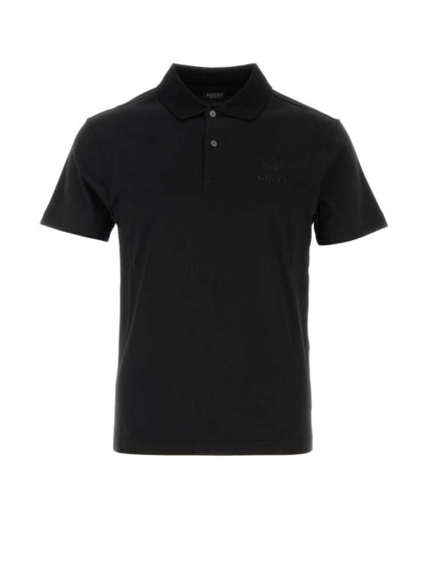 GUCCI Gucci Men Black Cotton Polo Shirt