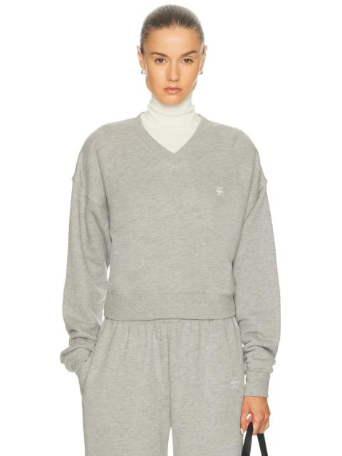 ÉTERNE Cropped V-Neck Sweatshirt