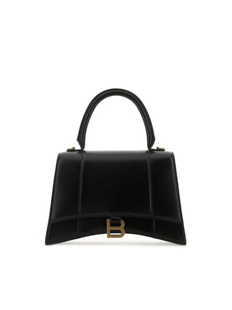 BALENCIAGA Balenciaga Black Leather Medium Hourglass Handbag
