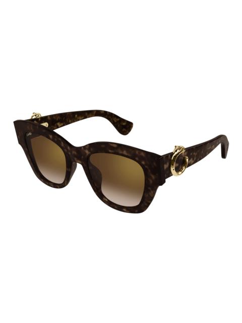 Cartier Cartier Panthere C Brown Cat Eye Ladies Sunglasses CT0547S 002 52
