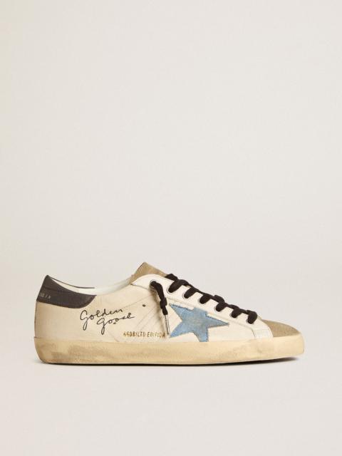 Golden Goose Super-Star LTD in nappa with denim star and gray leather heel tab