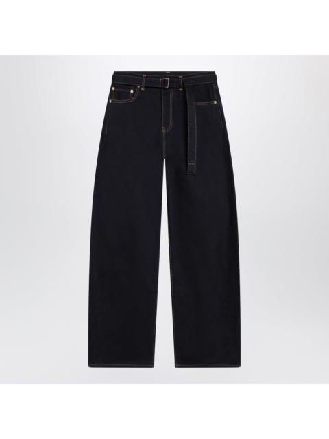sacai Sacai High-Waisted Navy Cotton Barrel Jeans Women