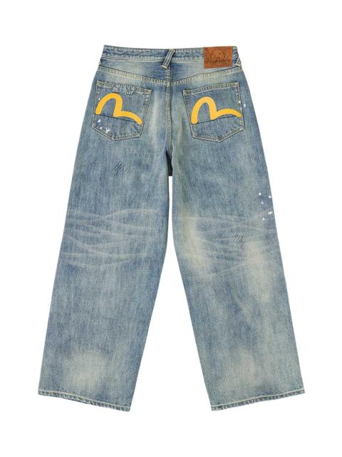 EVISU 5-Pocket Distressed Jeans