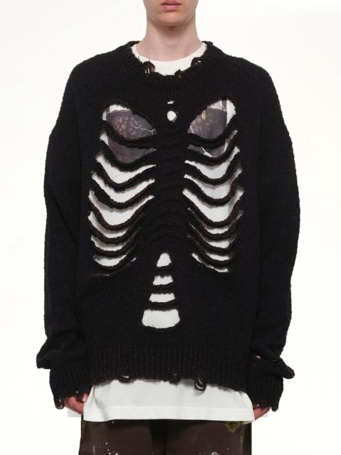 doublet Rib & Spine Knit Pullover in Black
