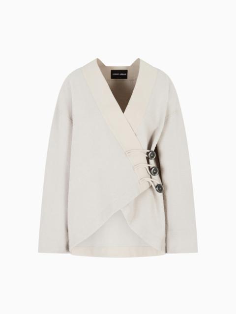 GIORGIO ARMANI BOUCLÉ VIRGIN WOOL PEA COAT