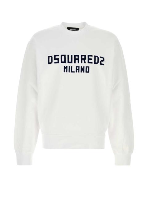 DSQUARED2 Dsquared Men White Cotton Sweatshirt