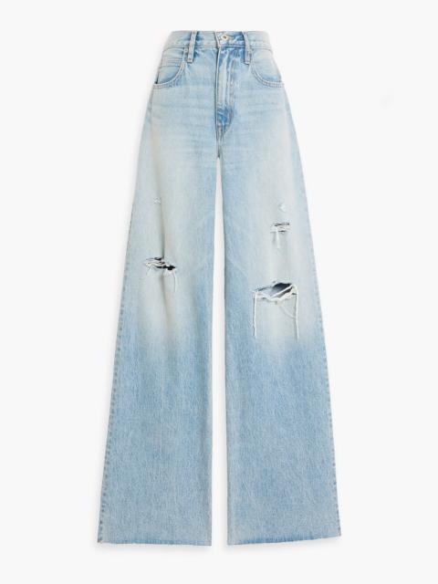 SLVRLAKE Nico distressed mid-rise wide-leg jeans