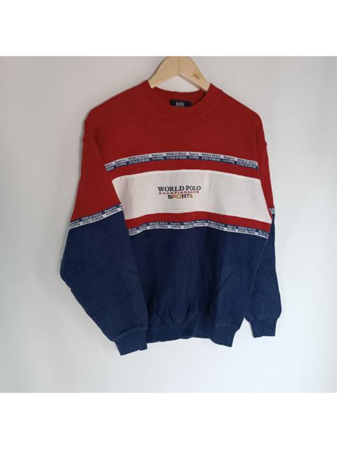 Other Designers Vintage - WORLD POLO CHAMPIONSHIP SPORTS COLOURFUL LOGO SWEATSHIRT