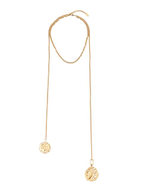Chloé Gold-Tone Double Coin Pendant Necklace gold