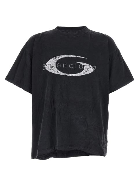 Balenciaga Men Crinkled Effect T-Shirt