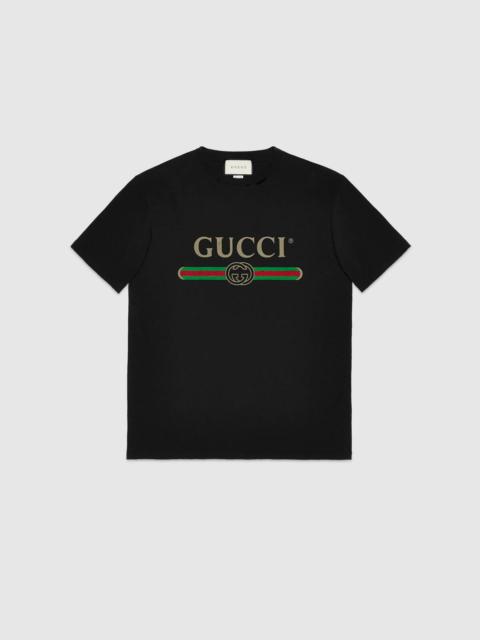 GUCCI GUCCI Oversize T-shirt with Gucci logo black