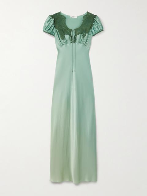 Chloé Lace-trimmed Silk-satin Gown