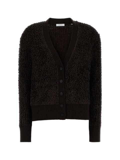 FERRAGAMO Salvatore Ferragamo Women Dark Brown Boucle Cardigan