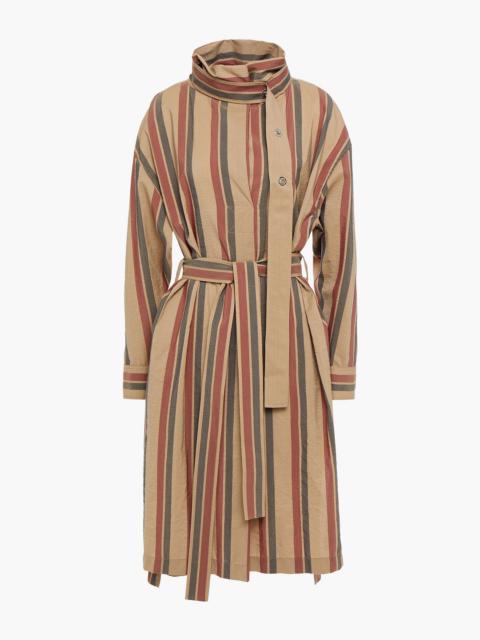Acne Studios Belted striped wool-blend dress