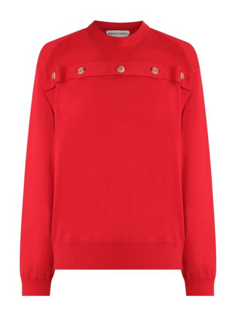 Bottega Veneta OPEN BUTTON KNIT TOP | LIPSTICK