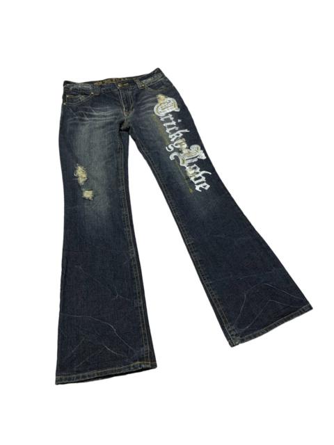 Hysteric Glamour FLARE Japanese Brand ORIGINAL Distress Washed Denim Bootcut