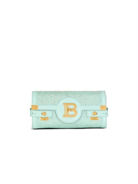 Balmain B-Buzz Pouch 23 in suede and rhinestones