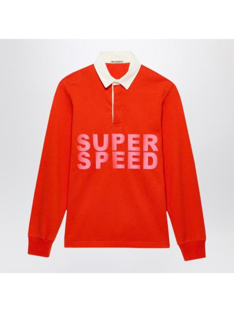 Other Designers Jw Anderson Bright Red Super Speed Polo Shirt Women