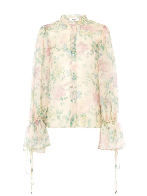 Chloé PUFF-SLEEVE BLOUSE IN SILK MOUSSELINE