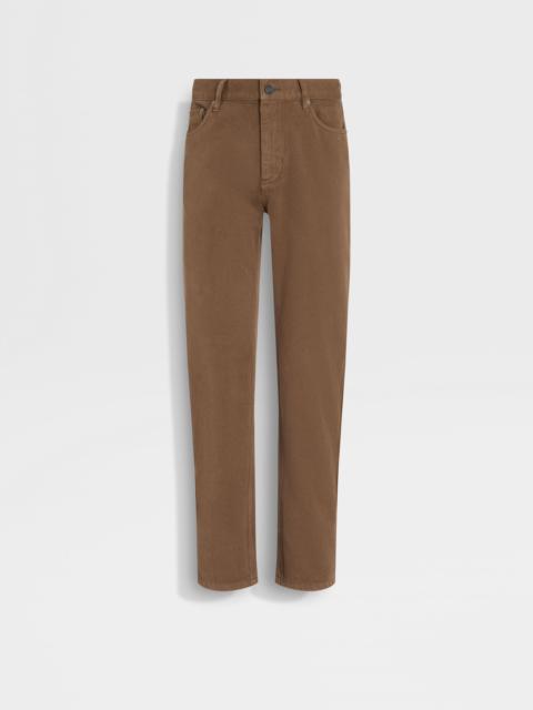 ZEGNA BROWN DÉLAVÉ ROCCIA PANTS