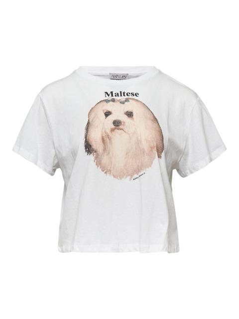 ASHLEY WILLIAMS White Cropped T-Shirt