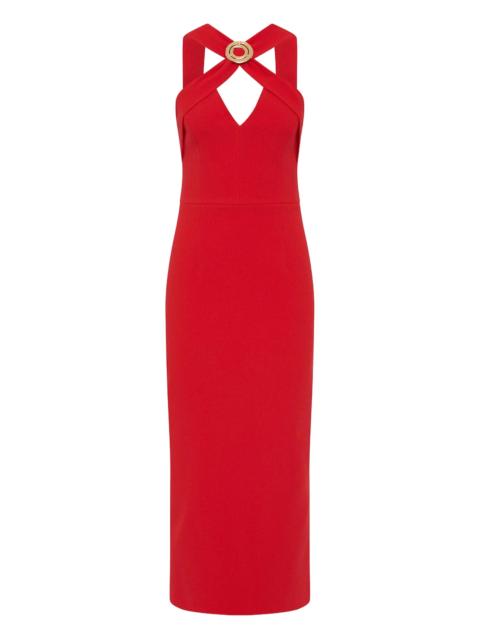 REBECCA VALLANCE Cameron cross-neck midi dress