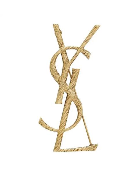 SAINT LAURENT Saint Laurent Opyum YSL Twisted Brooch Gold