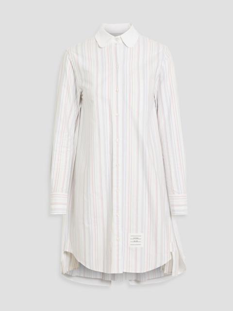 Thom Browne Layered striped cotton Oxford mini shirt dress