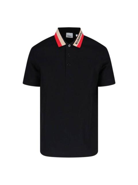 Burberry Burberry Logo Intarsia-Knit Short Sleeved Polo Shirt