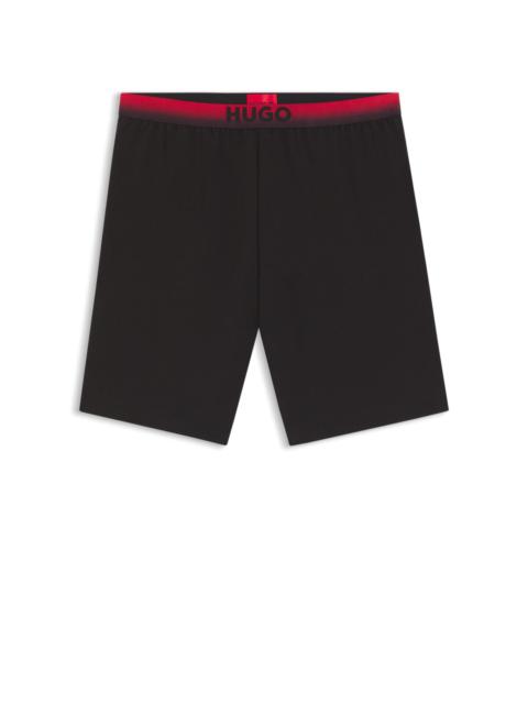 HUGO GRADIENT-WAISTBAND PYJAMA SHORTS IN A COTTON BLEND