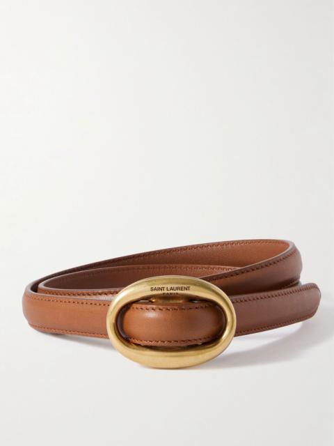 SAINT LAURENT Leather belt Light brown