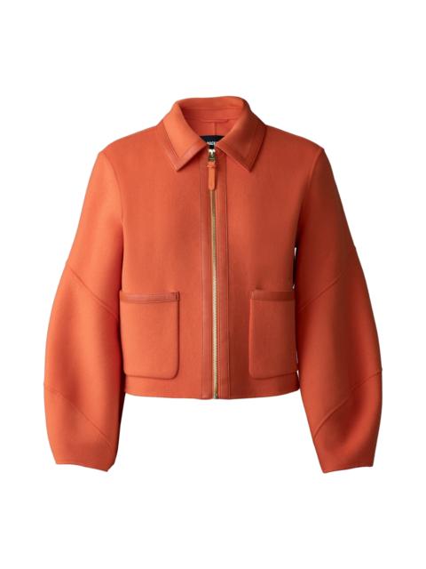 MACKAGE Mackage Solana Wool & Leather Jacket in Flame at Nordstrom