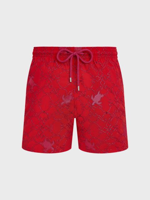 Vilebrequin MEN SWIM SHORTS EMBROIDERED TURTLES NET - LIMITED EDITION
