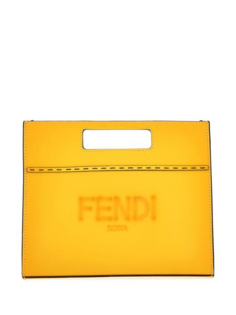 Fendi Men Yellow Leather Handbag