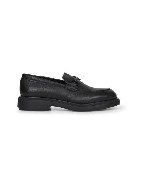 FERRAGAMO Ferragamo Men Black Calfskin Gancini Loafers