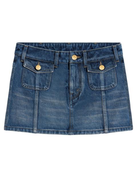 CELINE Mini skirt in dark union wash denim