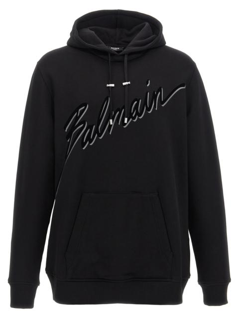 Balmain Balmain Men Velvet Logo Hoodie