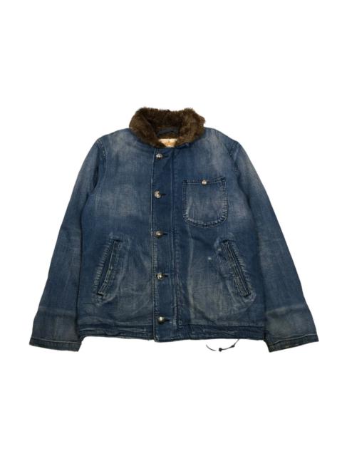 ALPHA INDUSTRIES VINTAGE DENIM BIKER JACKET ALPHA INDUSTRIES LEE STORM RIDER