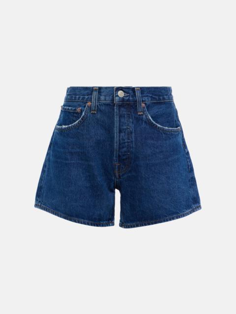 Parker Long high-rise denim shorts