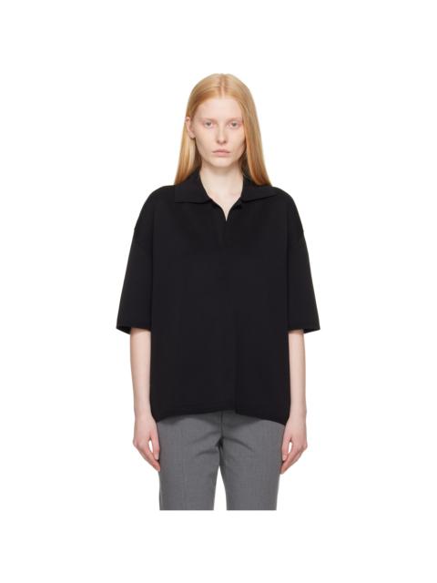 AMI Paris Black Short Sleeve Polo